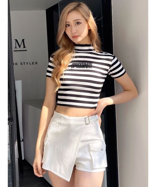 GYDA（ジェイダ）の「APAIXONARテレコタートルトップス（Tシャツ/カットソー・レディース・ブラック/オフホワイト/その他1・FREE）」の4枚目の写真