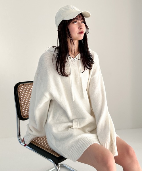 Heather（ヘザー）の「フードチュニックニット 106262（ニット