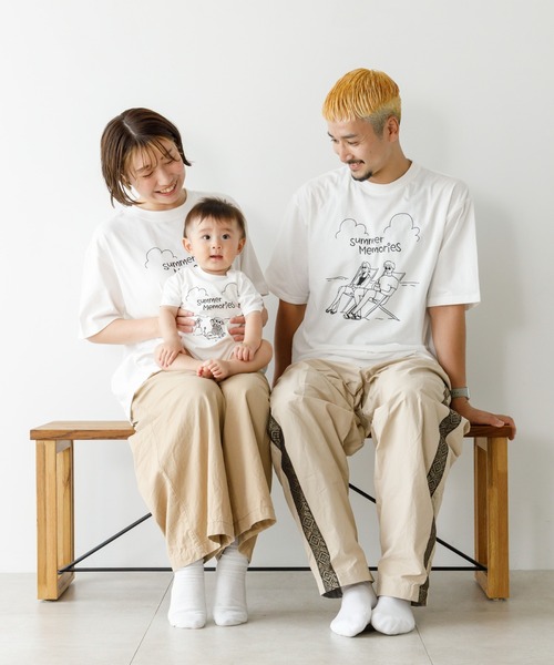 MAKE YOUR DAY(メイクユアデイ)の「バカンスファミリー半袖Tシャツ■パパサイズ(Tシャツ/カットソー・メンズ・ブラック/オフホワイト・L/M)」の14枚目の写真