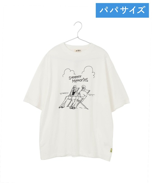 MAKE YOUR DAY(メイクユアデイ)の「バカンスファミリー半袖Tシャツ■パパサイズ(Tシャツ/カットソー・メンズ・ブラック/オフホワイト・L/M)」の15枚目の写真