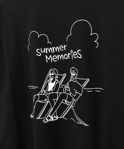 MAKE YOUR DAY(メイクユアデイ)の「バカンスファミリー半袖Tシャツ■パパサイズ(Tシャツ/カットソー・メンズ・ブラック/オフホワイト・L/M)」の9枚目の写真