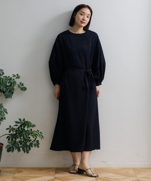 AMERICAN RAG CIE（アメリカンラグシー）の「【ARC】ランタンスリーブOP（ワンピース・レディース・ネイビー/グレー・FREE）」の2枚目の写真