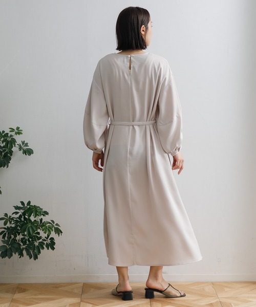 AMERICAN RAG CIE（アメリカンラグシー）の「【ARC】ランタンスリーブOP（ワンピース・レディース・ネイビー/グレー・FREE）」の4枚目の写真