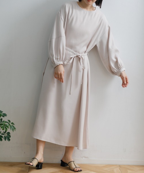 AMERICAN RAG CIE（アメリカンラグシー）の「【ARC】ランタンスリーブOP（ワンピース・レディース・ネイビー/グレー・FREE）」の6枚目の写真