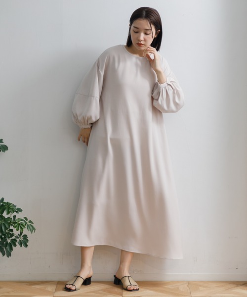 AMERICAN RAG CIE（アメリカンラグシー）の「【ARC】ランタンスリーブOP（ワンピース・レディース・ネイビー/グレー・FREE）」の10枚目の写真