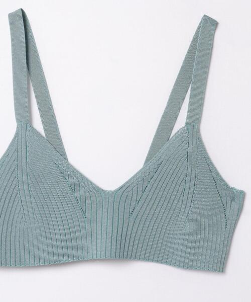 LANVIN en Bleu（ランバンオンブルー）の「ブライトリブニットビスチェ（キャミソール・レディース・ブルー系その他/ブラック・38）」の4枚目の写真