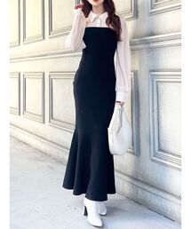 RESEXXY | シャツドッキングマーメイドニットワンピース(ワンピース)