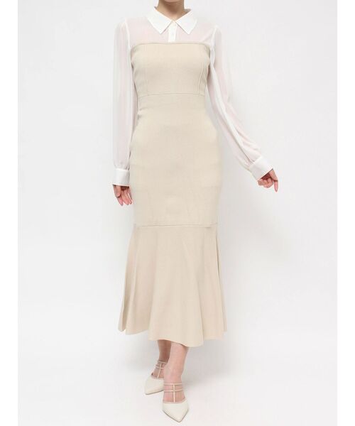 RESEXXY（リゼクシー）の「シャツドッキングマーメイドニットワンピース（ワンピース・レディース・グリーン/ベージュ/ブラック・FREE）」の19枚目の写真