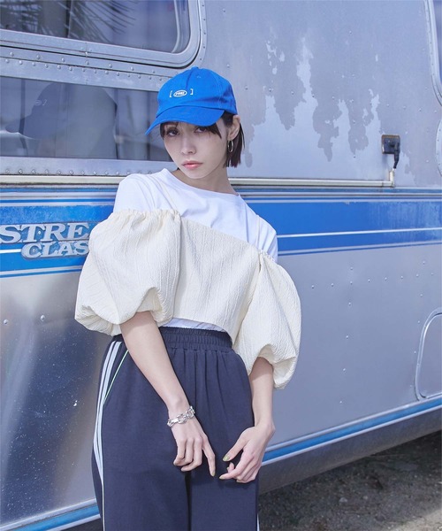 ブラウス シャツ ふくれジャガードオフショルビスチェブラウス レディース ふくれジャガードオフショルビスチェブラウス（シャツ/ブラウス