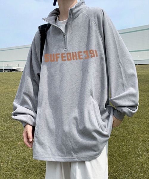 NOWLE(ノウル)の「【NOWLE】フロントロゴ ハーフジップスウェット(スウェット・メンズ・ネイビー/ライトグレー・LARGE/X-LARGE/MEDIUM)」の12枚目の写真