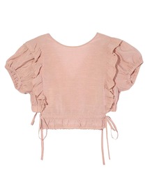 RUFFLE SLEEVE CROPPED TOP