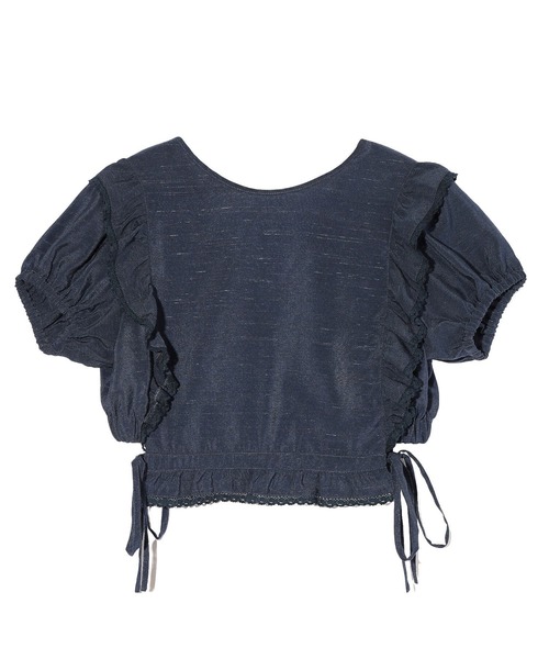 MILKFED.(ミルクフェド)の「RUFFLE SLEEVE CROPPED TOP(シャツ/ブラウス・レディース・オリーブ/ライトピンク/ネイビー・ONE SIZE)」の5枚目の写真