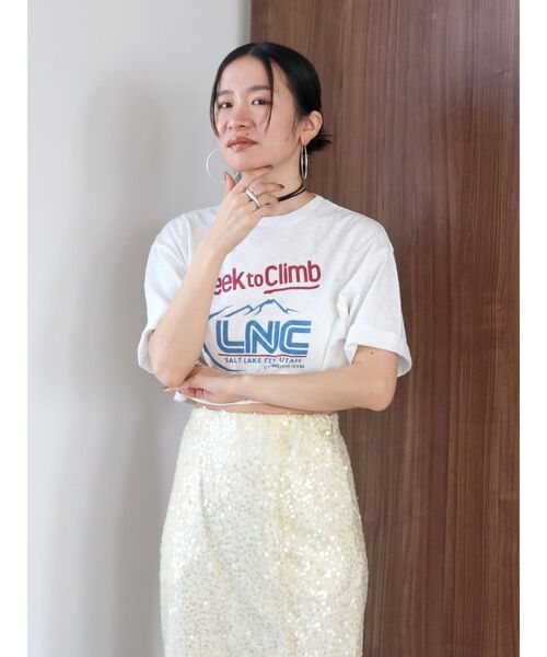 Ungrid（アングリッド）の「LNCロゴショートTee（Tシャツ/カットソー・レディース・レッド/オフホワイト/ブルー・FREE）」の15枚目の写真