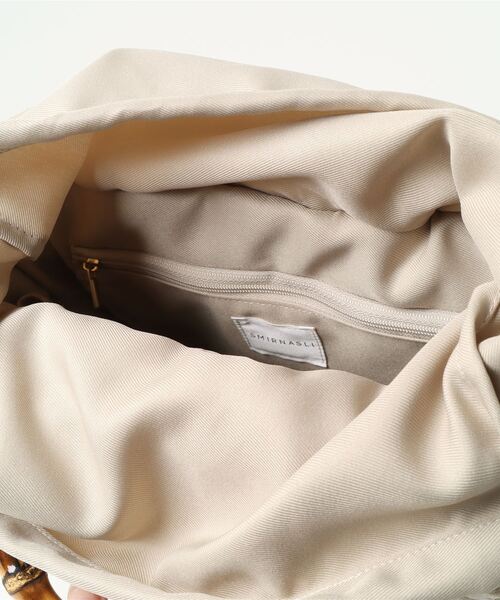 SMIR NASLI（サミールナスリ）の「【SMIR NASLI】フリルバンブーハンドルカゴバッグ(846400)（かごバッグ・レディース・アイボリー/ブラック・ALL）」の5枚目の写真