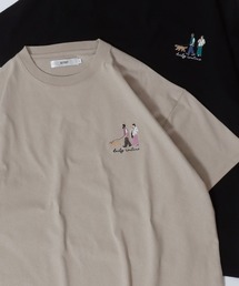 SITRY Couple Embroidery T-shirt/別注 オーバーサイズ カップル ワンポイント刺繍 半袖Tシャツ レディース メンズ
