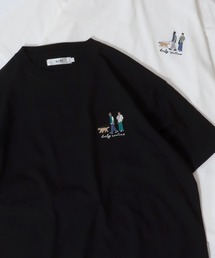 SITRY Couple Embroidery T-shirt/別注 オーバーサイズ カップル ワンポイント刺繍 半袖Tシャツ レディース メンズ
