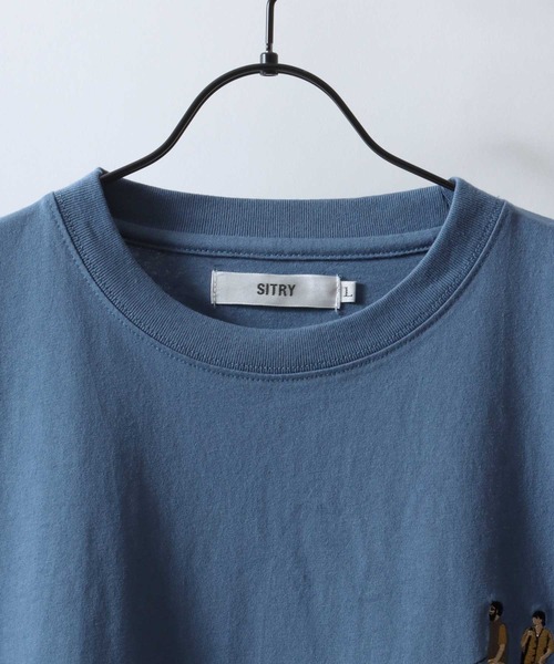 SITRY(シトリー)の「SITRY Couple Embroidery T-shirt/別注 オーバーサイズ カップル ワンポイント刺繍 半袖Tシャツ レディース メンズ(Tシャツ/カットソー・メンズ・ホワイト/ホワイト系その他/ベージュ系その他/グリーン/ブラック/グレイッシュベージュ/ブルー/ブラック系その他・M/L/XL)」の14枚目の写真