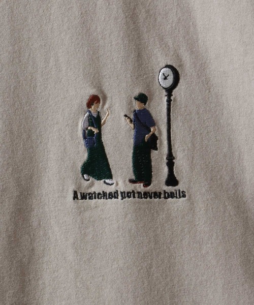 SITRY(シトリー)の「SITRY Couple Embroidery T-shirt/別注 オーバーサイズ カップル ワンポイント刺繍 半袖Tシャツ レディース メンズ(Tシャツ/カットソー・メンズ・ホワイト/ホワイト系その他/ベージュ系その他/グリーン/ブラック/グレイッシュベージュ/ブルー/ブラック系その他・M/L/XL)」の10枚目の写真