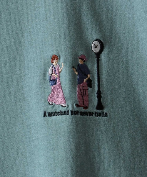 SITRY(シトリー)の「SITRY Couple Embroidery T-shirt/別注 オーバーサイズ カップル ワンポイント刺繍 半袖Tシャツ レディース メンズ(Tシャツ/カットソー・メンズ・ホワイト/ホワイト系その他/ベージュ系その他/グリーン/ブラック/グレイッシュベージュ/ブルー/ブラック系その他・M/L/XL)」の12枚目の写真