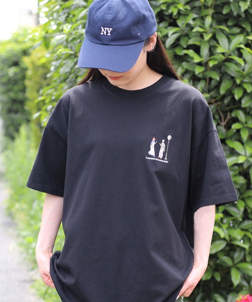 【ポイント使いの刺繍がかわいい♡】HERMES Tシャツ セール】SITRY Couple Embroidery T-shirt/別注 オーバーサイズ