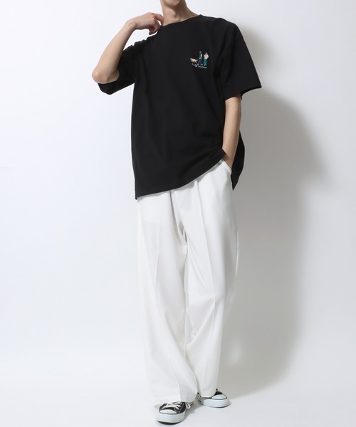 tシャツ HAND LIKE EMBROIDERY T-SHIRT/ハンドライク刺繍Tシャツ レディース セール】SITRY Animal Embroidery T-Shirt/別注 オーバーサイズ