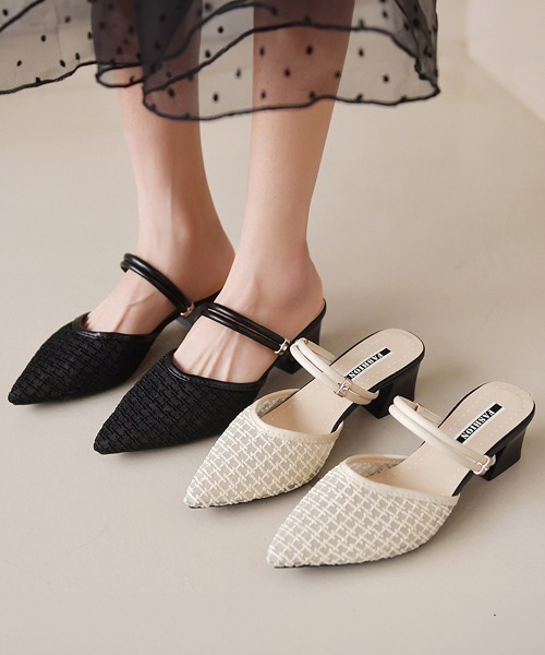 Miniministore(ミニミニストア)の「ミュール パンプスサンダル レディース(パンプス・レディース・アイボリー/ブラック・23.5cm/24.5cm/22.5cm/25.0cm/23.0cm/24.0cm)」の20枚目の写真