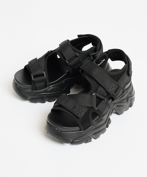 Honeys（ハニーズ）の「厚底スポーツサンダル（サンダル・レディース・ブラック×ホワイト/ブラック/ホワイト・LL/S/M/L）」の14枚目の写真