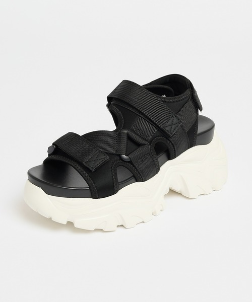 Honeys（ハニーズ）の「厚底スポーツサンダル（サンダル・レディース・ブラック×ホワイト/ブラック/ホワイト・LL/S/M/L）」の18枚目の写真