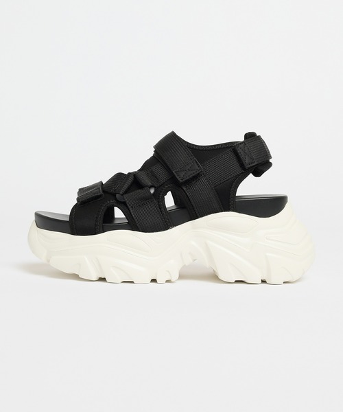 Honeys（ハニーズ）の「厚底スポーツサンダル（サンダル・レディース・ブラック×ホワイト/ブラック/ホワイト・LL/S/M/L）」の21枚目の写真