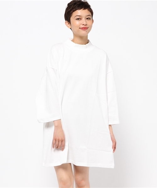 CIAOPANIC（チャオパニック）の「【Ciaopanic】　ハイネックBIGT-OP（ワンピース・レディース・アイボリー/ブラック/カーキ・FREE）」の2枚目の写真