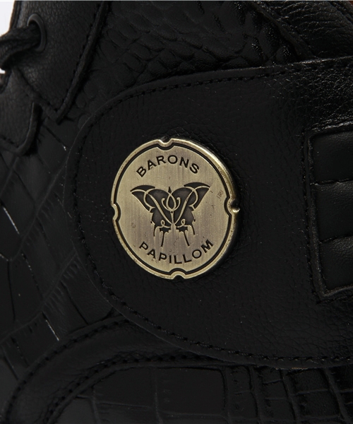 BARONS PAPILLOM（バロンパピヨム）の「ブランド[BARONS PAPILLOM] BARONS HI CROCODILE（スニーカー・メンズ・ブラック・40/42/41/43）」の6枚目の写真