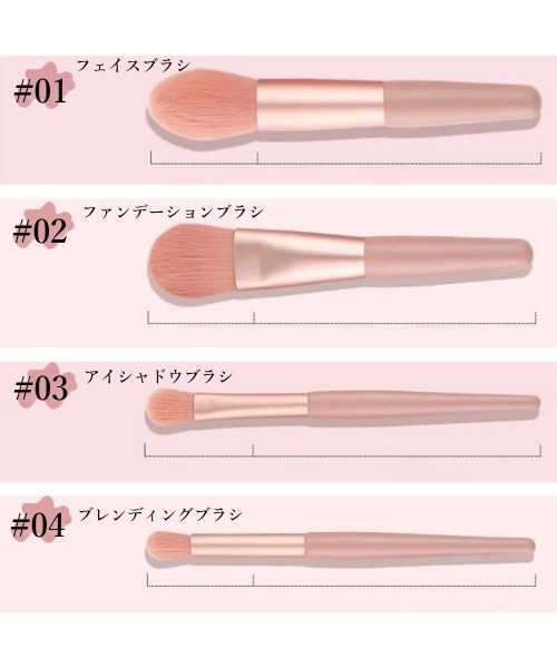 Miniministore(ミニミニストア)の「メイクブラシ8本セット携帯用 ケース付き(その他ビューティーグッズ・レディース・ミント/ベージュ/サーモンピンク/ブルー・FREE)」の7枚目の写真