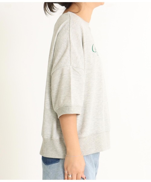 anap mimpi（アナップミンピ）の「ガーゼ裏毛 5分袖 ロゴ 刺繍 スウェット プルオーバー（Tシャツ/カットソー・レディース・グレー/ダークグレー・FREE）」の22枚目の写真