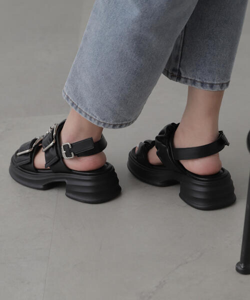 FREE'S MART（フリーズマート）の「◆2バックルサンダル（サンダル・レディース・ブラック・MEDIUM/LARGE）」の17枚目の写真