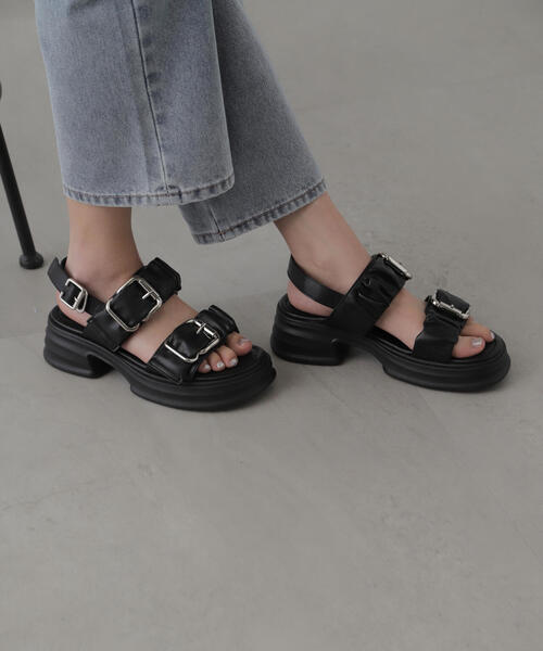 FREE'S MART（フリーズマート）の「◆2バックルサンダル（サンダル・レディース・ブラック・MEDIUM/LARGE）」の18枚目の写真