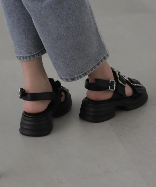 FREE'S MART（フリーズマート）の「◆2バックルサンダル（サンダル・レディース・ブラック・MEDIUM/LARGE）」の19枚目の写真