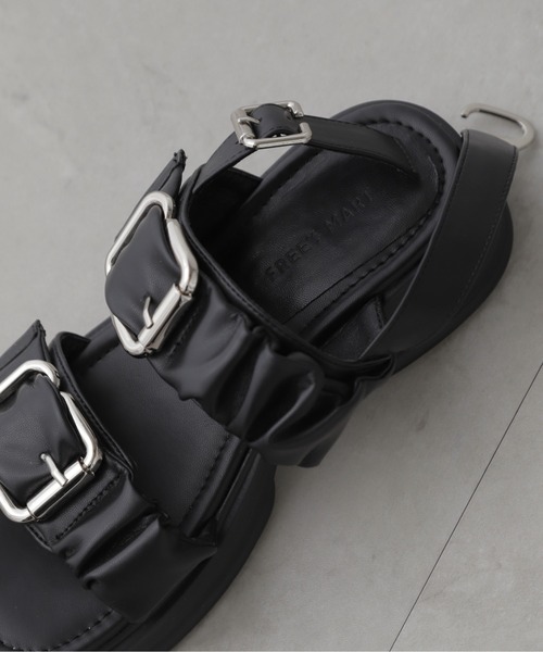 FREE'S MART（フリーズマート）の「◆2バックルサンダル（サンダル・レディース・ブラック・MEDIUM/LARGE）」の6枚目の写真