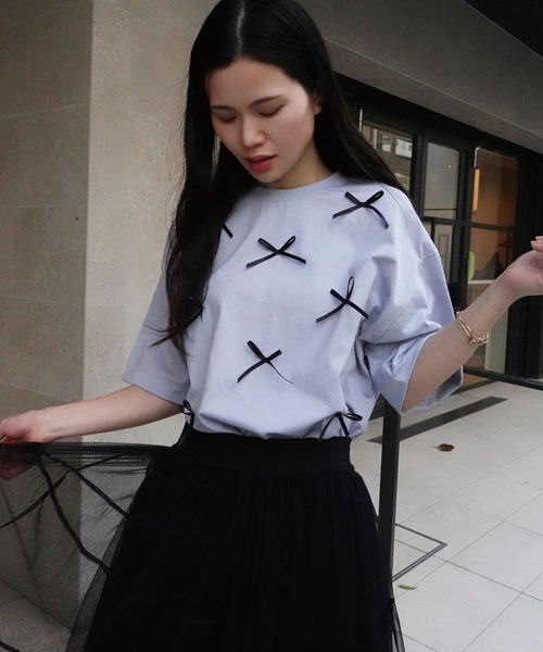 CORNERS（コーナーズ）の「リボンTシャツ（Tシャツ/カットソー