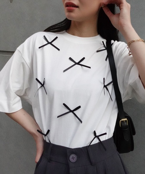 セール】リボンTシャツ（Tシャツ/カットソー）｜CORNERS