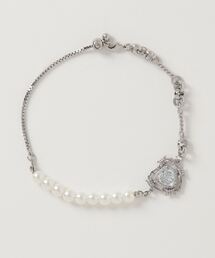 ストリートファッション XU エックスユー heart wire pearl bracelet チェーンブレスレット ワイヤーブレスレット ハートブレスレット パールブレスレット シルバーアクセサリー シルバーブレスレット シルバーチェーン 腕輪 韓国ファッション