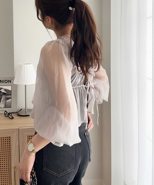 nelliy.（ネルリー）の「オーガンジーシアーブラウス（シャツ/ブラウス・レディース・ブラック/サンドグレー・MEDIUM）」の21枚目の写真