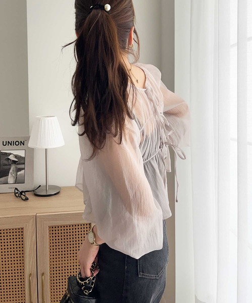 nelliy.（ネルリー）の「オーガンジーシアーブラウス（シャツ/ブラウス・レディース・ブラック/サンドグレー・MEDIUM）」の22枚目の写真