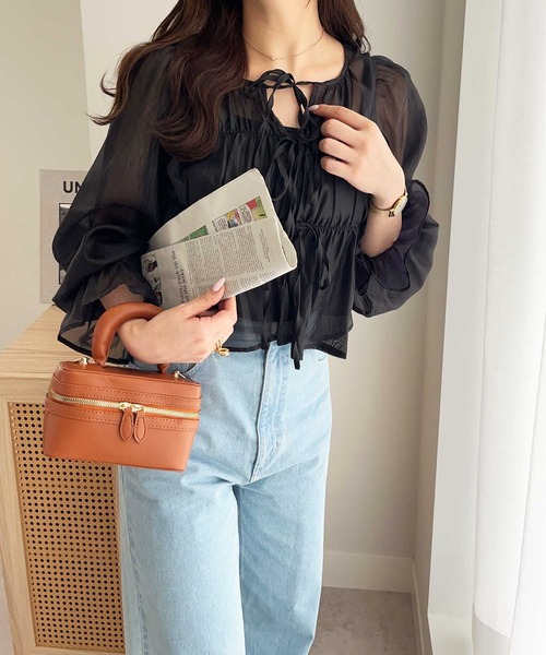 nelliy.（ネルリー）の「オーガンジーシアーブラウス（シャツ/ブラウス・レディース・ブラック/サンドグレー・MEDIUM）」の11枚目の写真