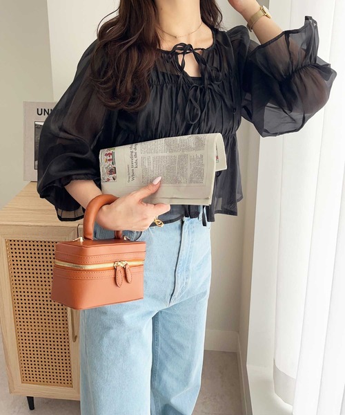 nelliy.（ネルリー）の「オーガンジーシアーブラウス（シャツ/ブラウス・レディース・ブラック/サンドグレー・MEDIUM）」の12枚目の写真