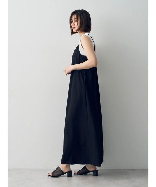 2色 2ピース シアーシャツ キャミ ワンピース ロング 長袖 無地 2点SET】シアーシャツ×Aラインキャミワンピース/YECCA VECCA
