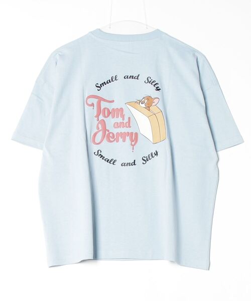 Tom&Jerry(トムアンドジェリー)の「【Tom & Jerry/トム & ジェリー】アートワークデザイン 半袖クルーネックTシャツ(Tシャツ/カットソー・レディース・アイボリー/杢グレー/スミクロ/サックスブルー・L/M)」の18枚目の写真