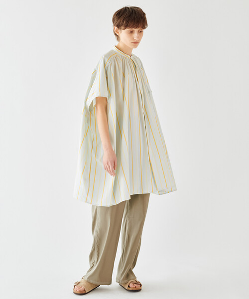 2024SS ハバーサック　タグ付Bshop別注　ギャザーフレンチスリーブシャツ HAVERSACK（ハバーザック）の「HAVERSACK | 〈別注〉 ギャザー