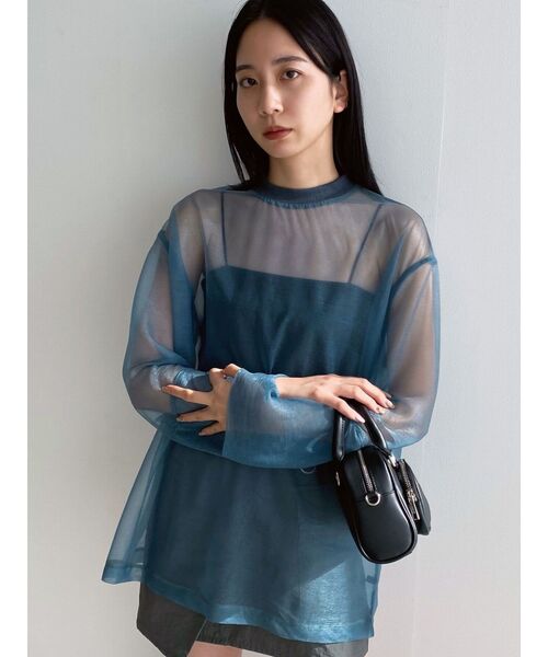 EMODA（エモダ）の「シアールーズオーバートップ（Tシャツ/カットソー・レディース・ブラック/グレー/ブルー・FREE）」の3枚目の写真