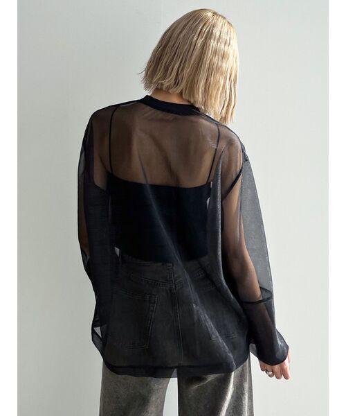 EMODA（エモダ）の「シアールーズオーバートップ（Tシャツ/カットソー・レディース・ブラック/グレー/ブルー・FREE）」の5枚目の写真