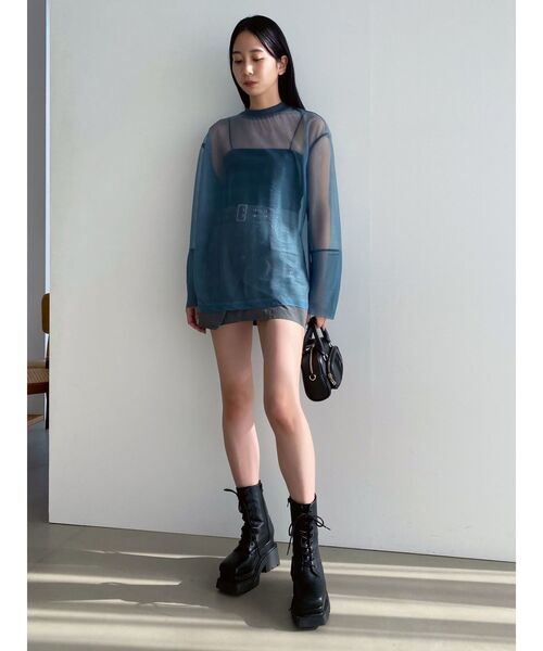 EMODA（エモダ）の「シアールーズオーバートップ（Tシャツ/カットソー・レディース・ブラック/グレー/ブルー・FREE）」の10枚目の写真